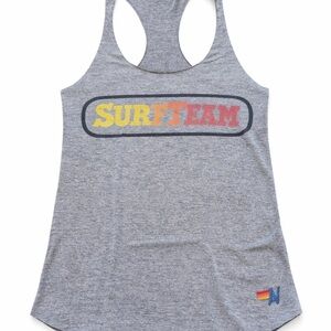 Rare Vintage Aviator Nation Gray "SURF TEAM" Racerback Tank